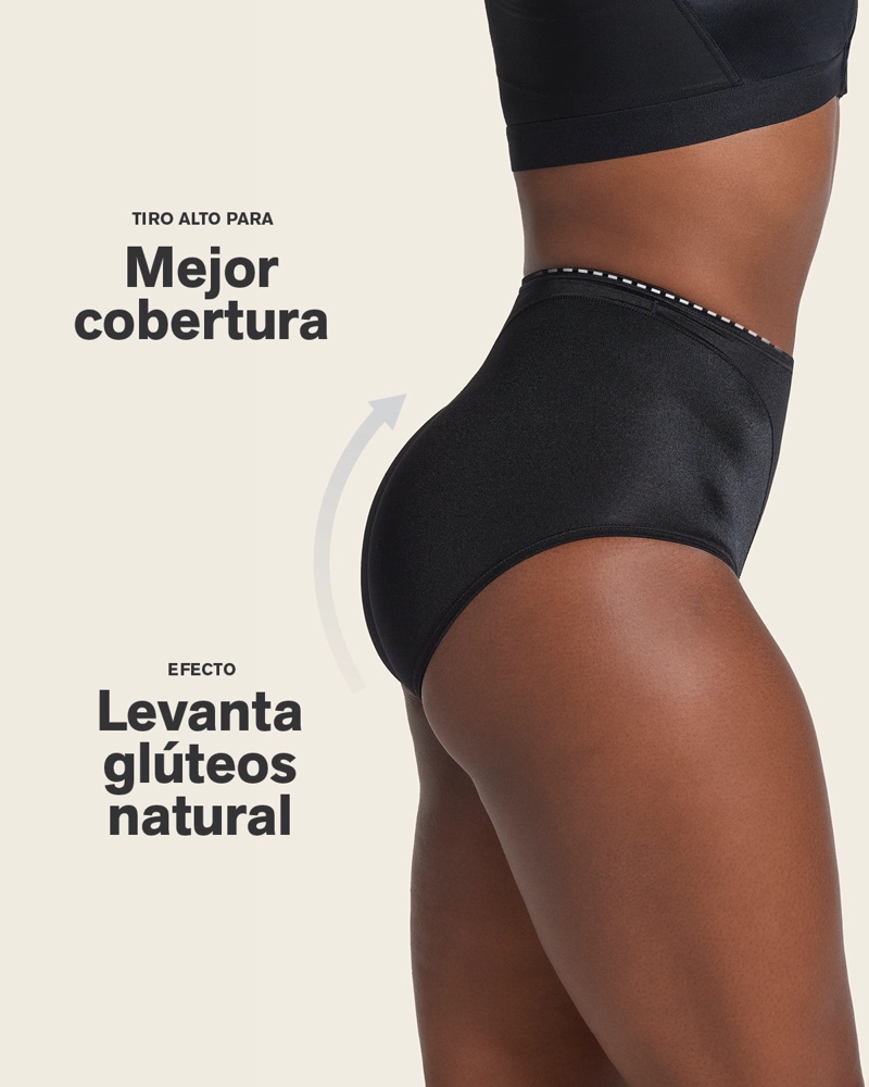 PANTIES MUJER LEONISA 1214 PANTY CONTROL SUAVE NEGRO - 2