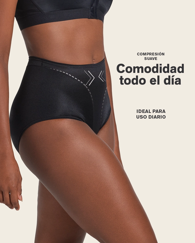 PANTIES MUJER LEONISA 1214 PANTY CONTROL SUAVE NEGRO - 3