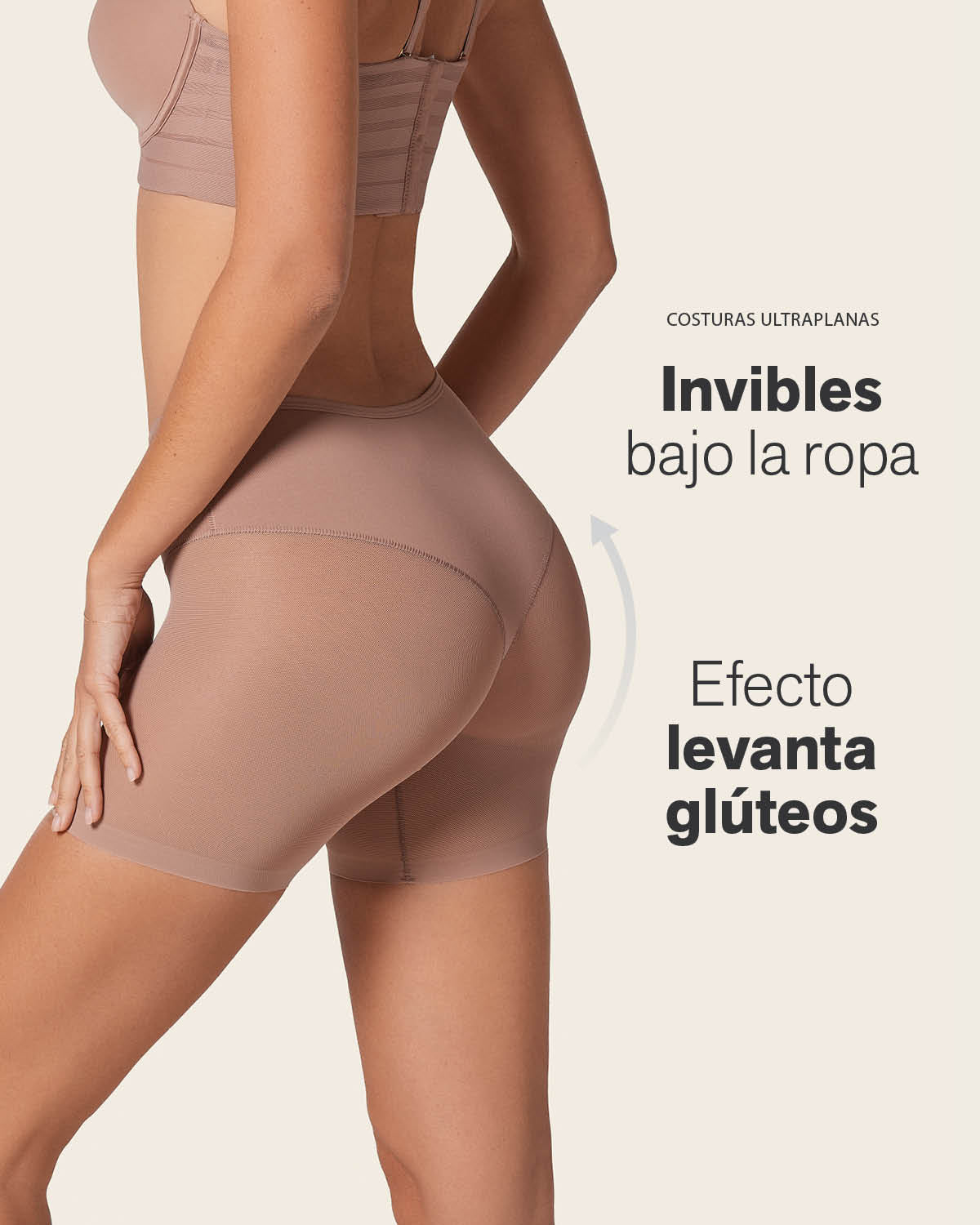 FAJAS MUJER LEONISA 12769 PANTY CONTROL SUAVE CAFÉ - 4
