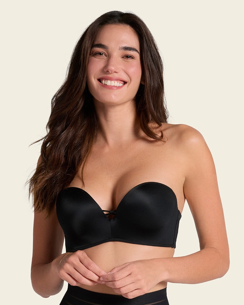BRASIER MUJER LEONISA 11968 TRIPLE REALCE NEGRO - 1