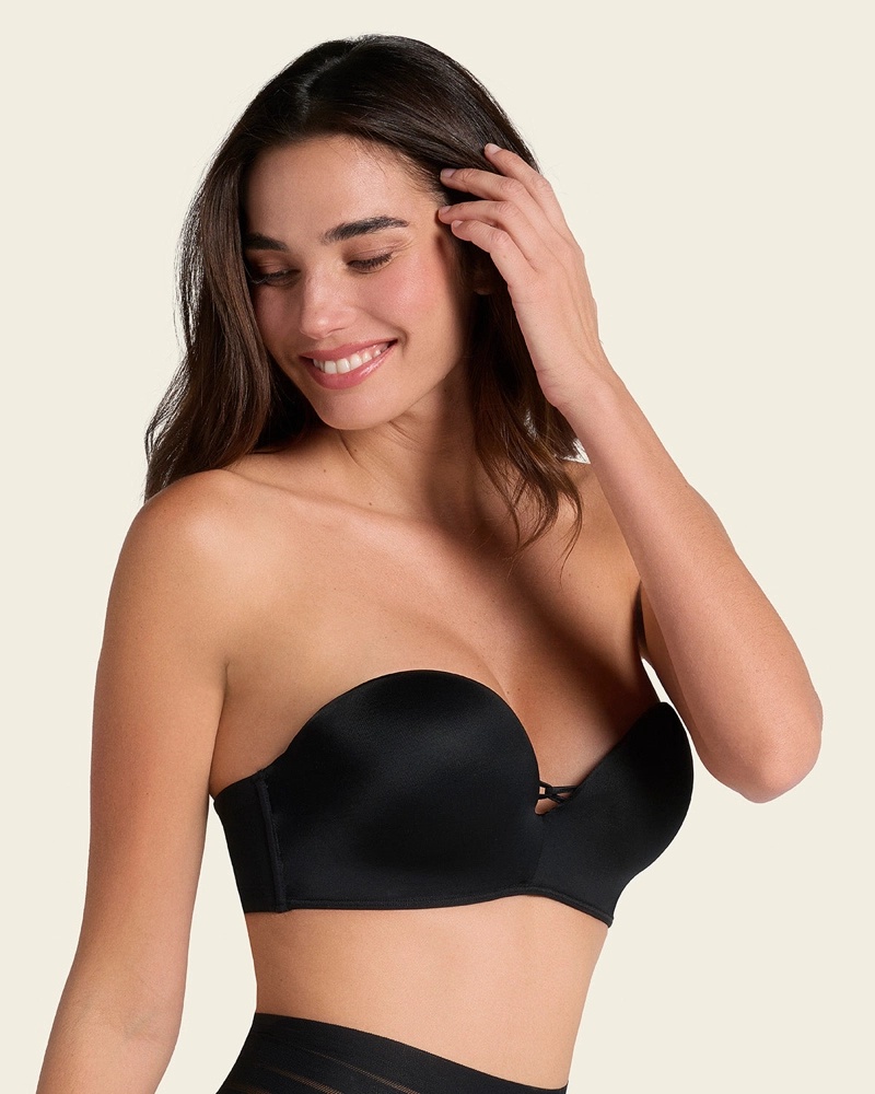 BRASIER MUJER LEONISA 11968 TRIPLE REALCE NEGRO - 2