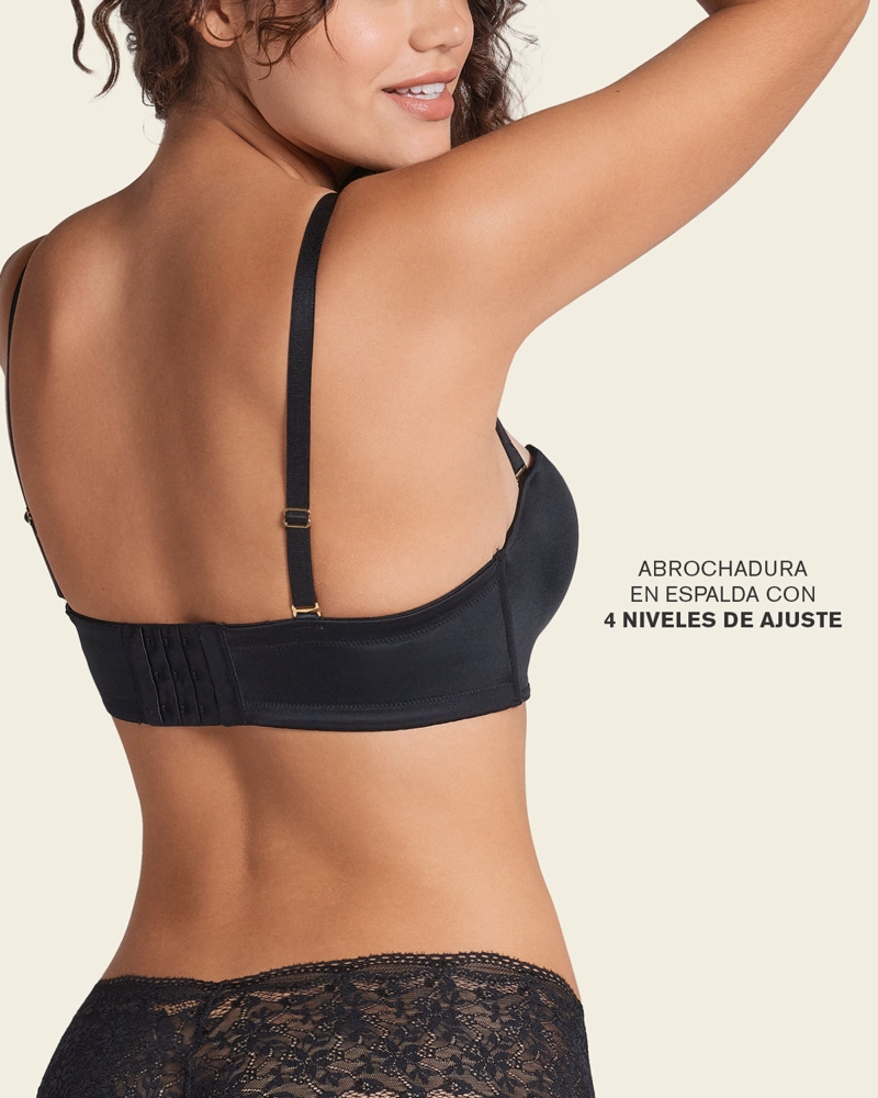 BRASIER MUJER LEONISA 11968 TRIPLE REALCE NEGRO - 7