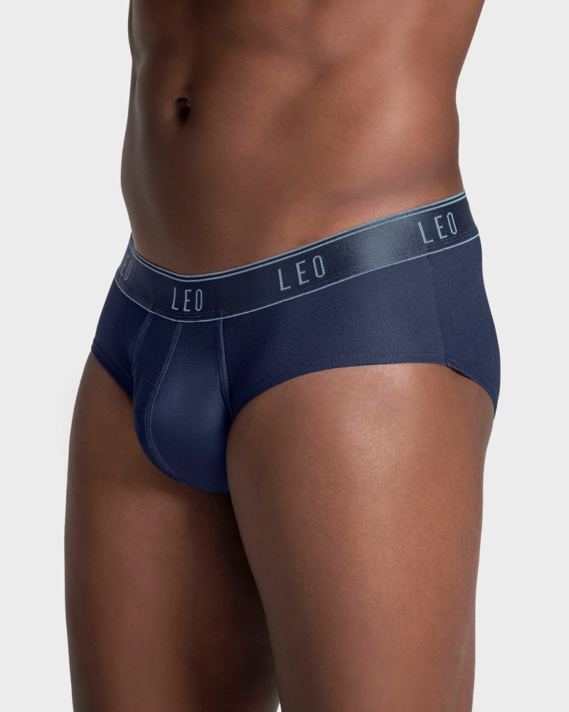 BÓXER HOMBRE LEONISA 33278 BRIEF DE ALTA TRANSPIRACIÓN EN MICROFIBRA USO DIARIO AZUL OSCURO - 2