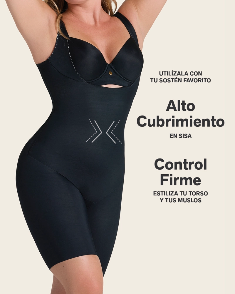 FAJAS MUJER LEONISA 18483 BODY CONTROL MODERADO NEGRO - 3