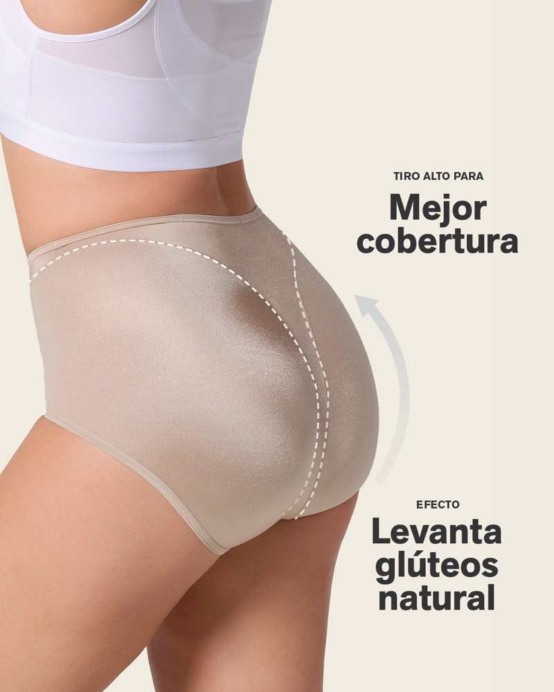 PANTIES MUJER LEONISA 1214 PANTY CONTROL SUAVE BEIGE - 2