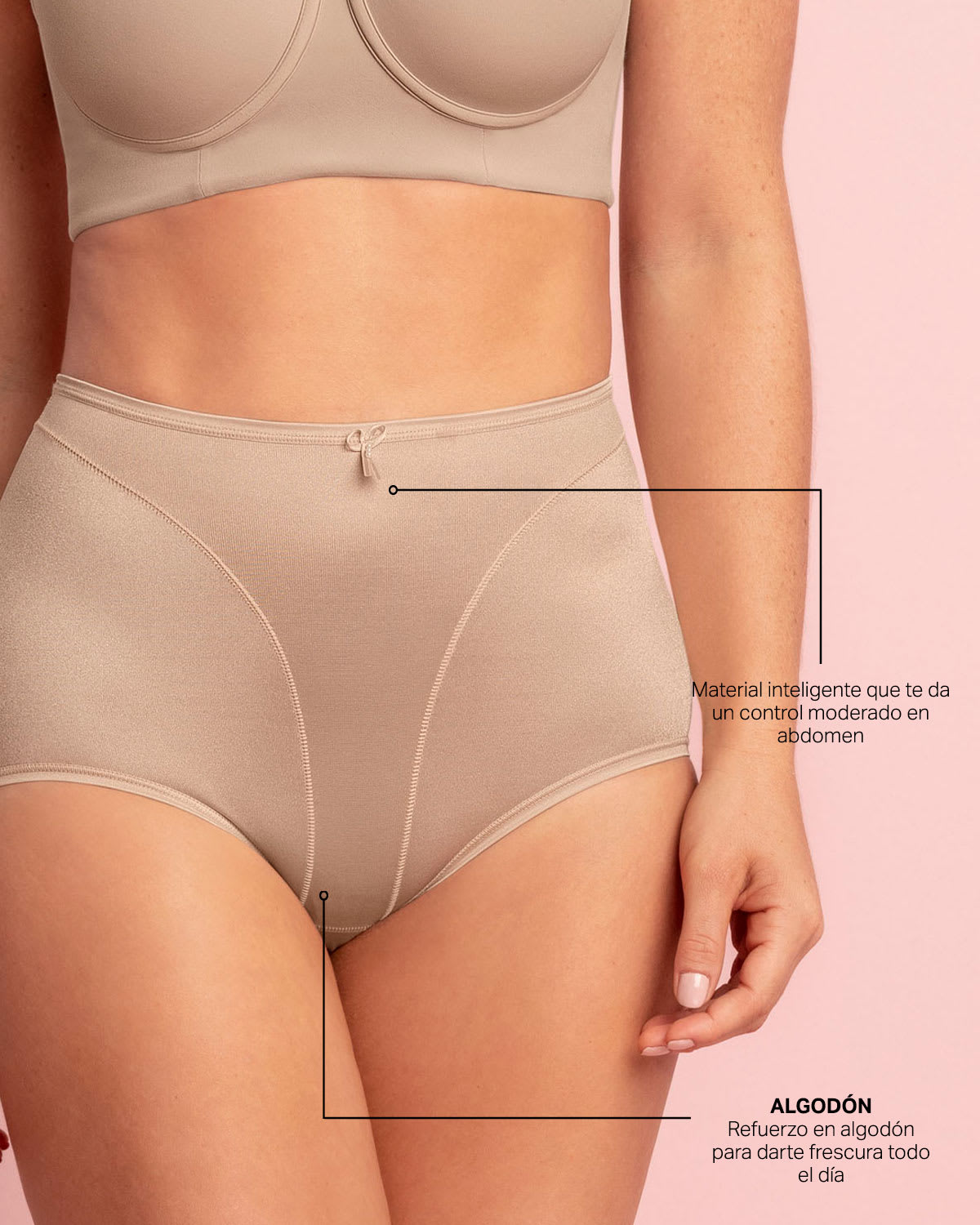 PANTIES MUJER LEONISA 1214 PANTY CONTROL SUAVE BLANCO - 4