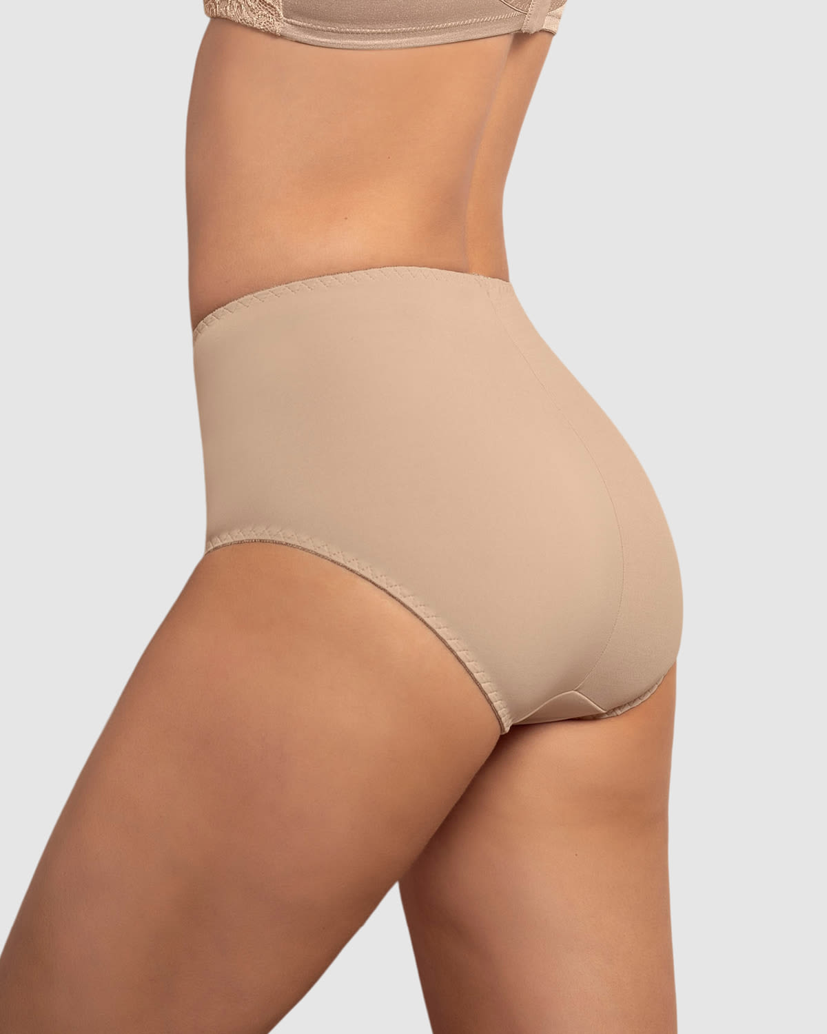 PANTIES MUJER LEONISA 72221 PANTY CONTROL SUAVE BEIGE - 2