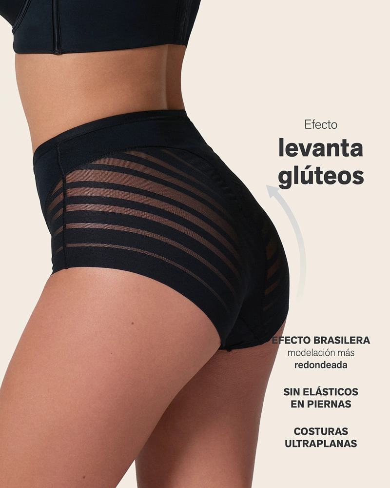 PANTIES MUJER LEONISA 12903 PANTY CONTROL SUAVE NEGRO - 3