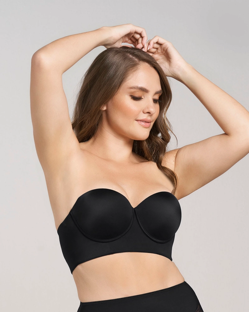BUSTIER MUJER LEONISA 11911 STRAPLESS 360° DE PERFECCIÓN NEGRO - 3