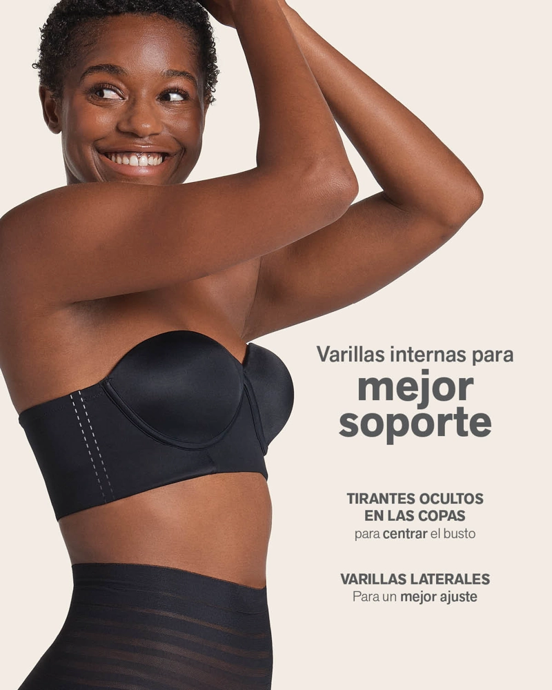 BUSTIER MUJER LEONISA 11911 STRAPLESS 360° DE PERFECCIÓN NEGRO - 8