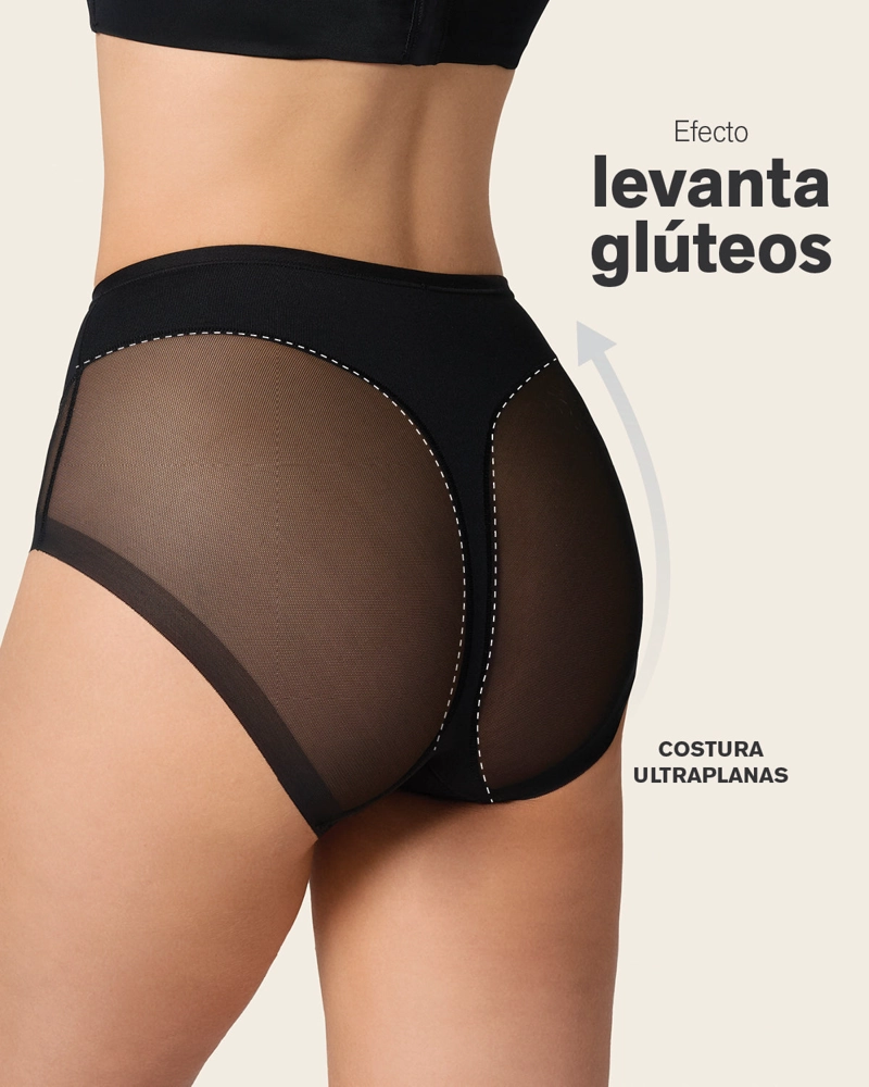 PANTIES MUJER LEONISA 12657 PANTY CONTROL SUAVE NEGRO - 2