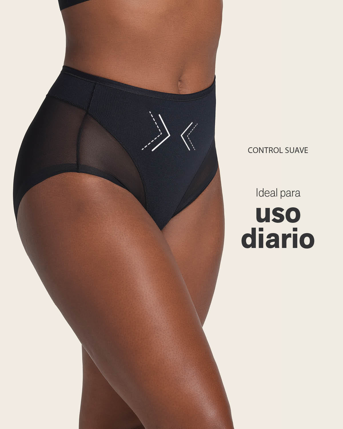 PANTIES MUJER LEONISA 12657 PANTY CONTROL SUAVE NEGRO - 6