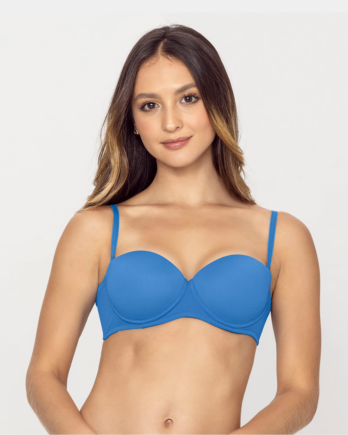 SOSTÉN MUJER LEONISA 61308 STRAPLESS CON REALCE INCORPORADO AZUL MEDIO - 1