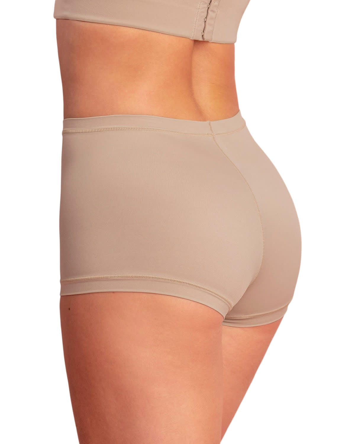 CALZÓN MUJER LEONISA 12640 TIPO BÓXER DE AJUSTE PERFECTO BEIGE - 4