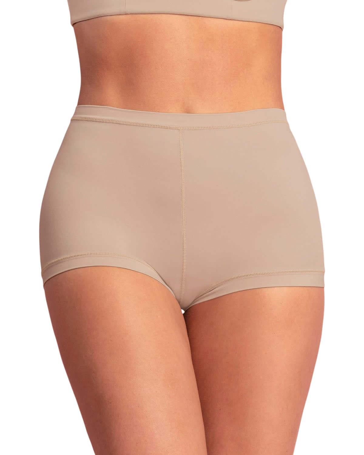CALZÓN MUJER LEONISA 12640 TIPO BÓXER DE AJUSTE PERFECTO BEIGE - 5