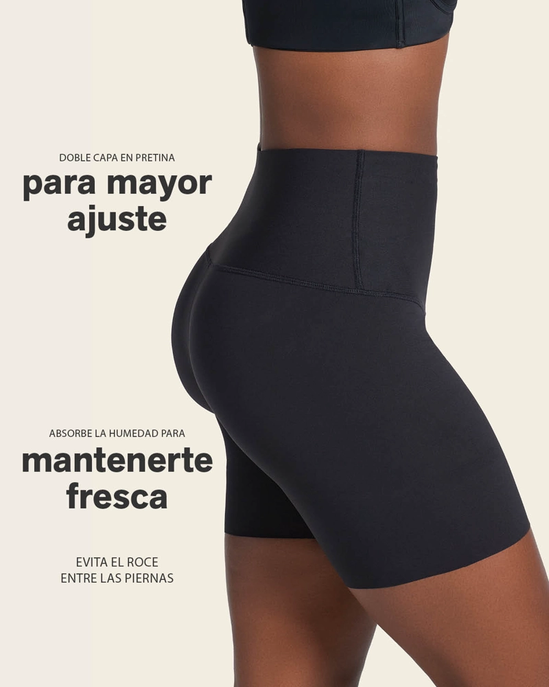 SHORT DE CONTROL DE ABDOMEN Y CINTURA QUE DISIMULA LA CELULITIS 012925 NEGRO - 2