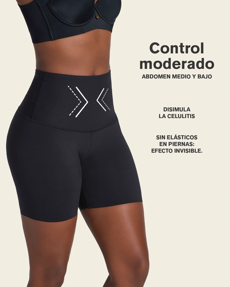 SHORT DE CONTROL DE ABDOMEN Y CINTURA QUE DISIMULA LA CELULITIS 012925 NEGRO - 3