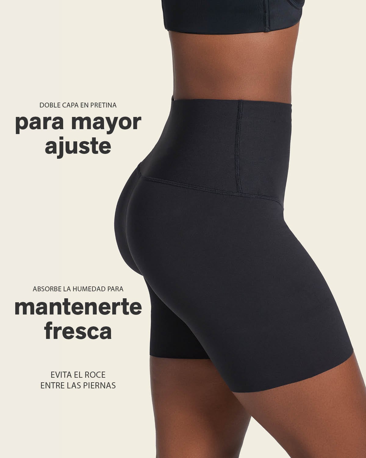 SHORT MUJER LEONISA 12925 CONTROL DE ABDOMEN Y CINTURA QUE DISIMULA LA CELULITIS NEGRO - 4