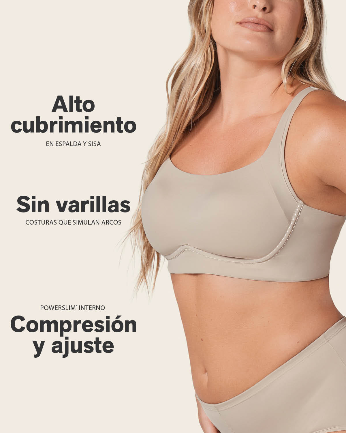 SOSTÉN MUJER LEONISA 91054 SIN ARCO ULTRACÓMODO ALTO SOPORTE CUBRIMIENTO EVERYDAY BRA PALO DE ROSA - 6