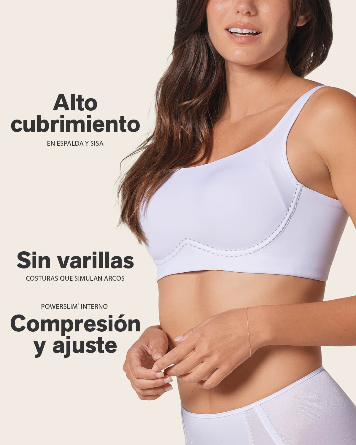 SOSTÉN MUJER LEONISA 91054 SIN ARCO ULTRACÓMODO DE ALTO SOPORTE Y CUBRIMIENTO EVERYDAY BRA BLANCO - 3