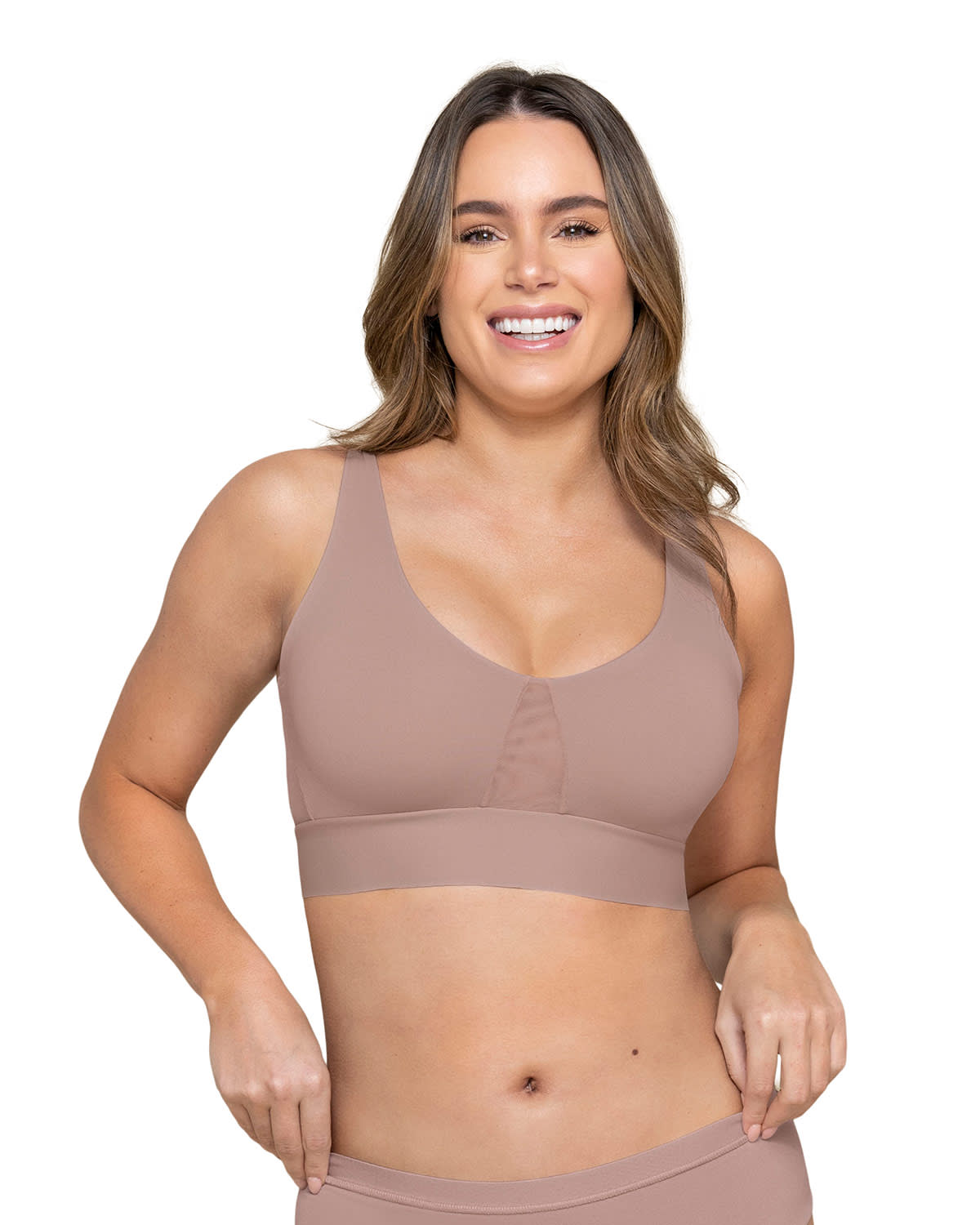 SOSTÉN MUJER LEONISA 91048 TIPO TOP DE COPAS EXTRAÍBLES CÓMODO Y LIVIANO FLEXI BRASTOP PALO DE ROSA - 1