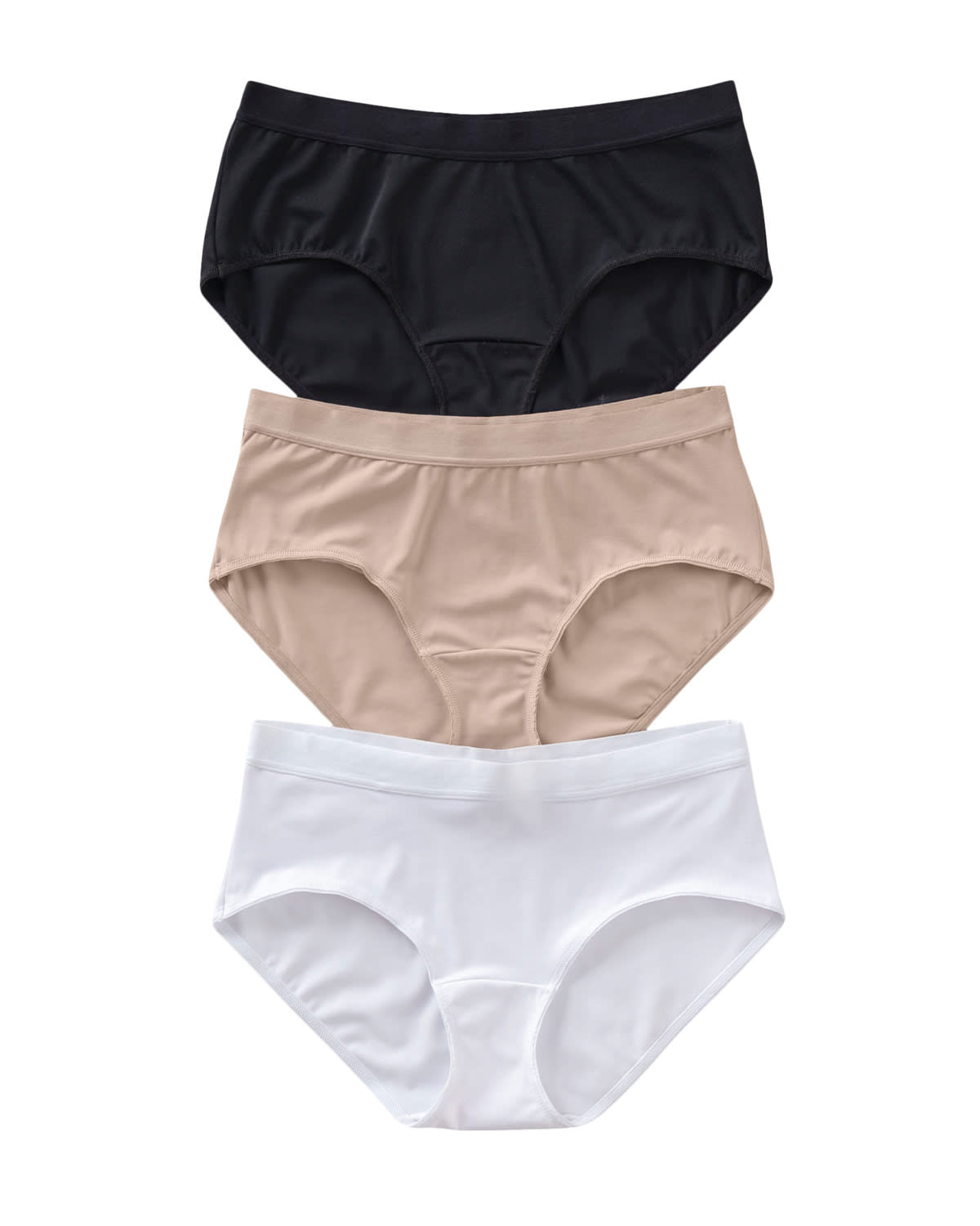 PACK X 3 PANTALETAS MUJER LEONISA 12686X3 CÓMODAS SUAVES BUEN CUBRIMIENTO BLANCO NEGRO CAFÉ CLARO - 2