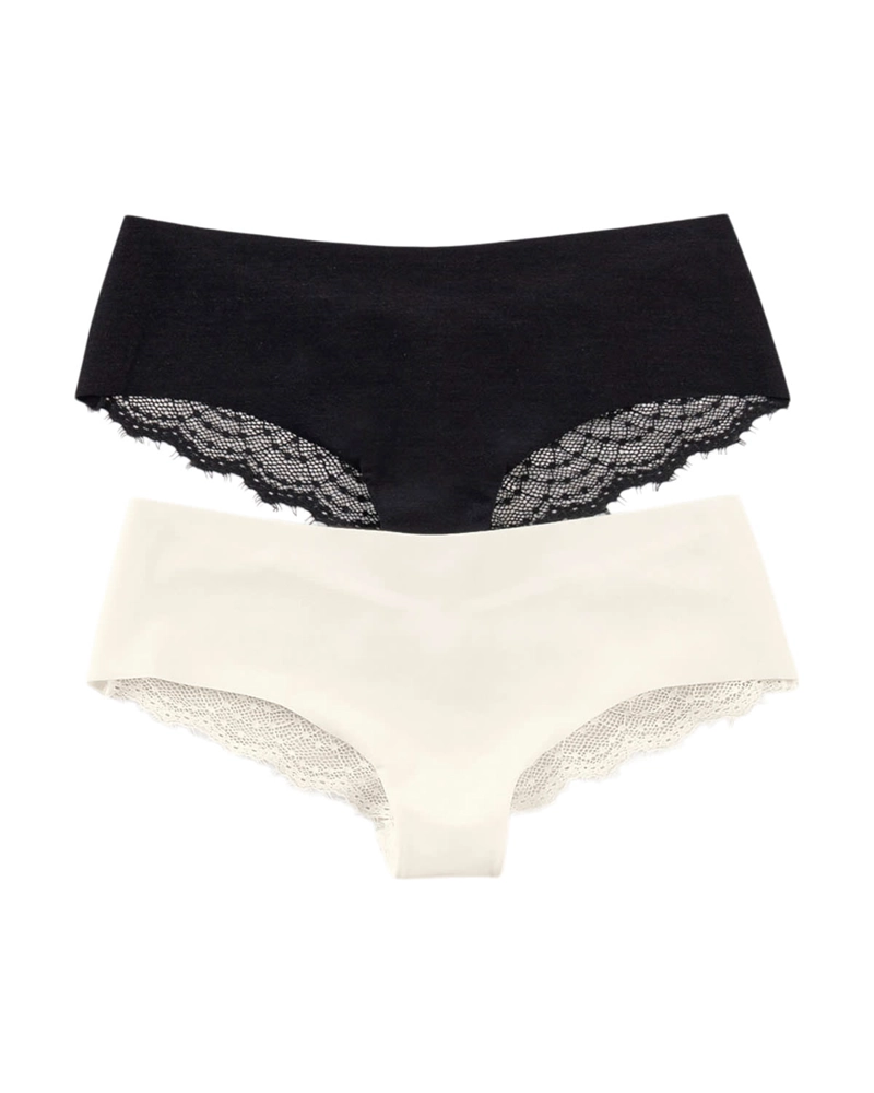 PACK X2 CALZONES MUJER LEONISA 12946X2 PANTALETAS DESCADERADOS PERLA NEGRO - 1