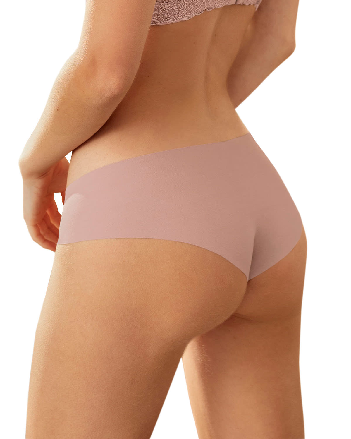 PACK X2 CALZONES MUJER LEONISA 12976X2 PANTALETAS INVISIBLES ULTRACÓMODOS DE TIRO BAJO ROSADO CLARO - 4