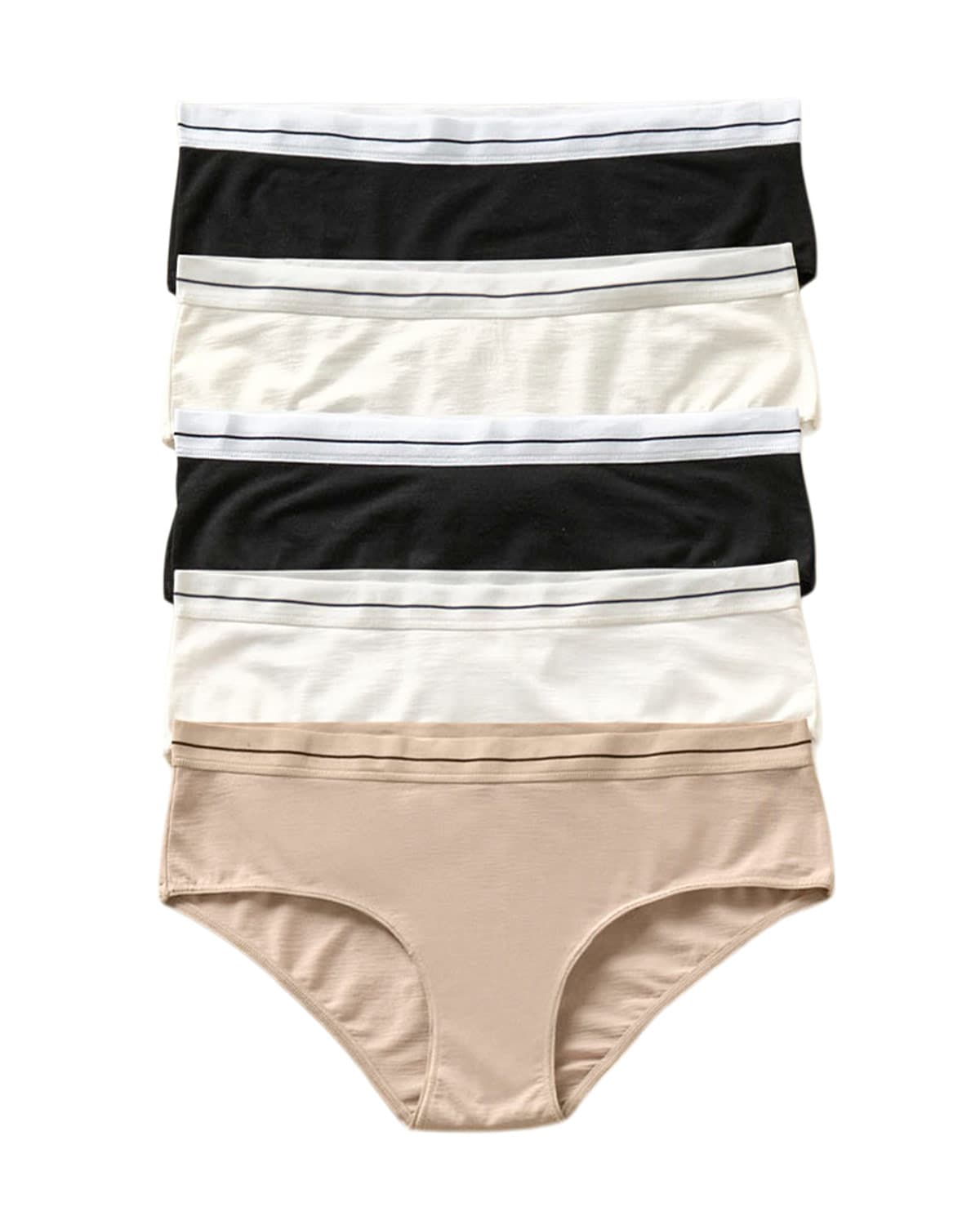 PACK X 5 CALZONES MUJER LEONISA 12999X5 ESTILO PANTALETA PERLA NEGRO CAFÉ CLARO LINEA - 1