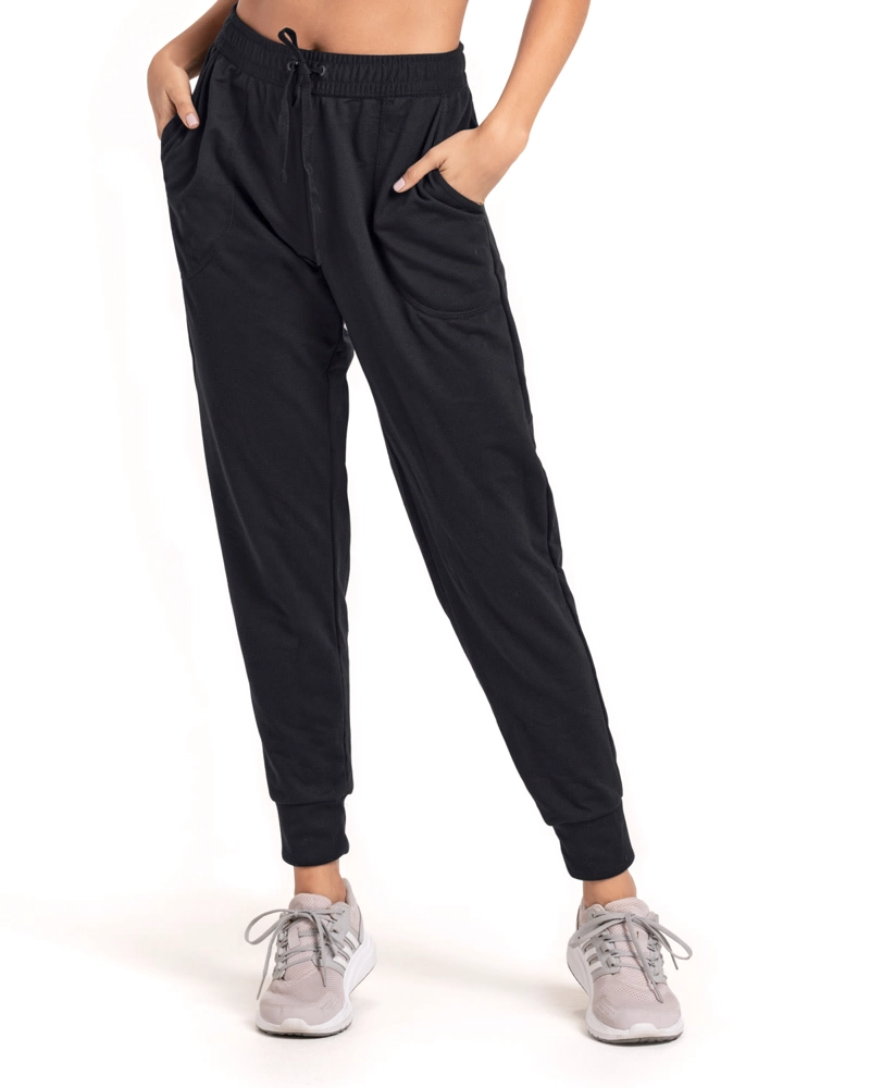 JOGGER DEPORTIVO MUJER LEONISA NEGRO 195532 DE SILUETA AMPLIA CON BOLSILLOS - 1