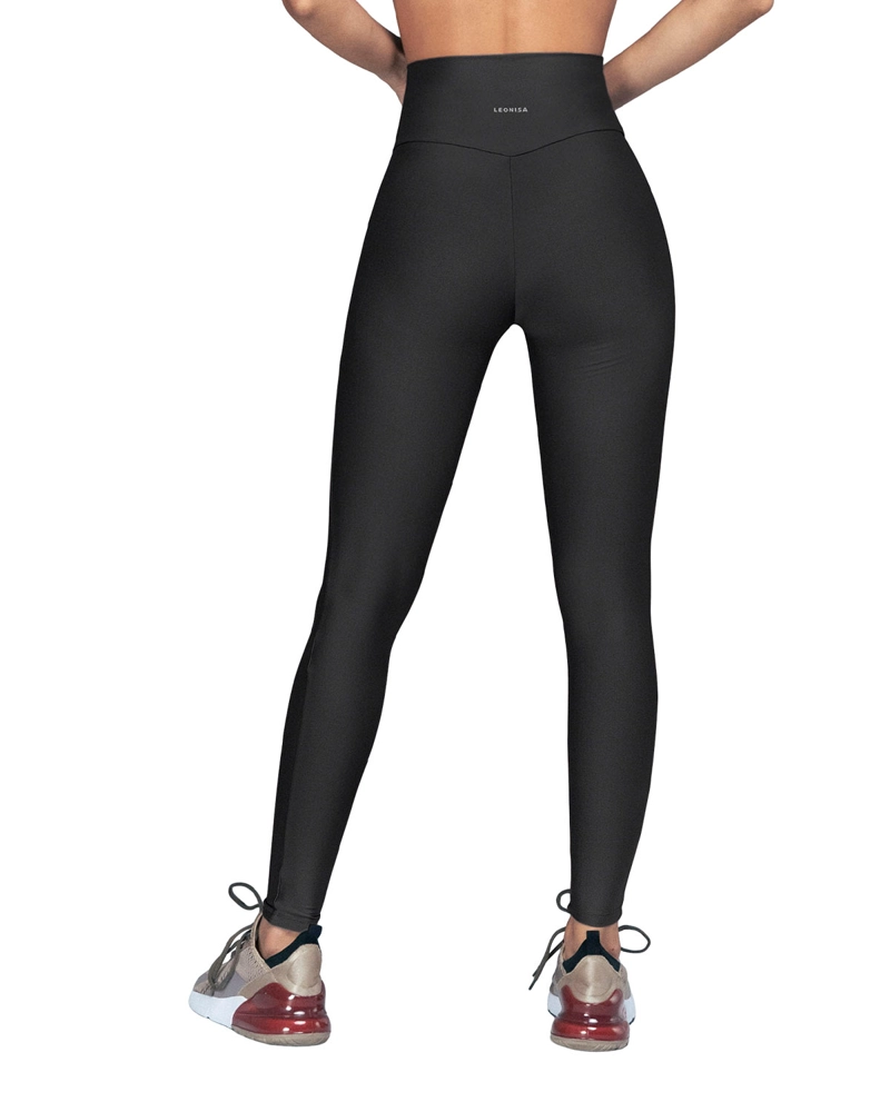LEGGINS MUJER LEONISA NEGRO 195607 LEGGING DEPORTIVO TIRO ALTO CON CORTE EN GLÚTEOS TIPO CORAZÓN - 2