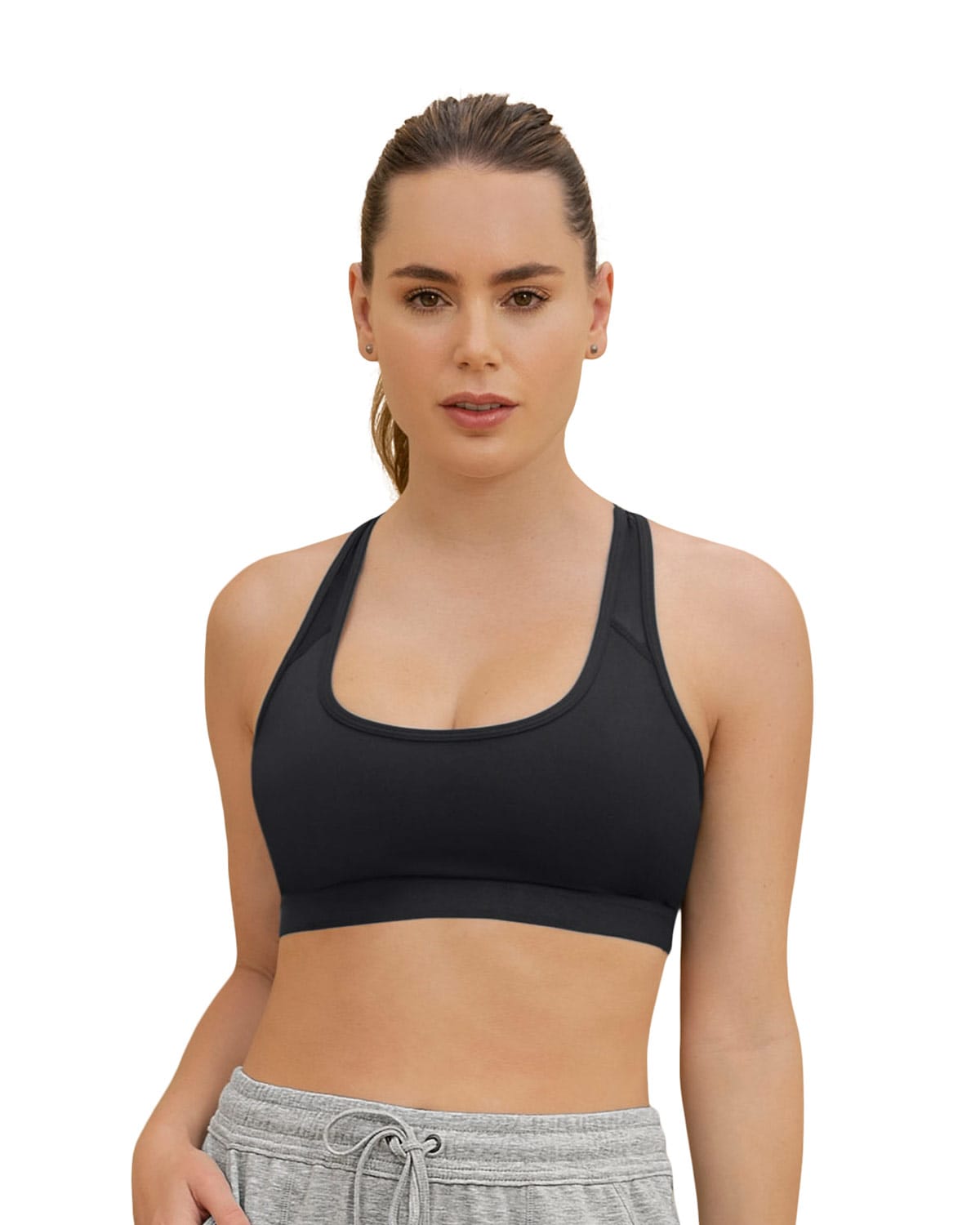 TOP DEPORTIVO CON ESPALDA ATLE TICA EN MATERIAL DE SECADO RAPIDO 195356 NEGRO - 5