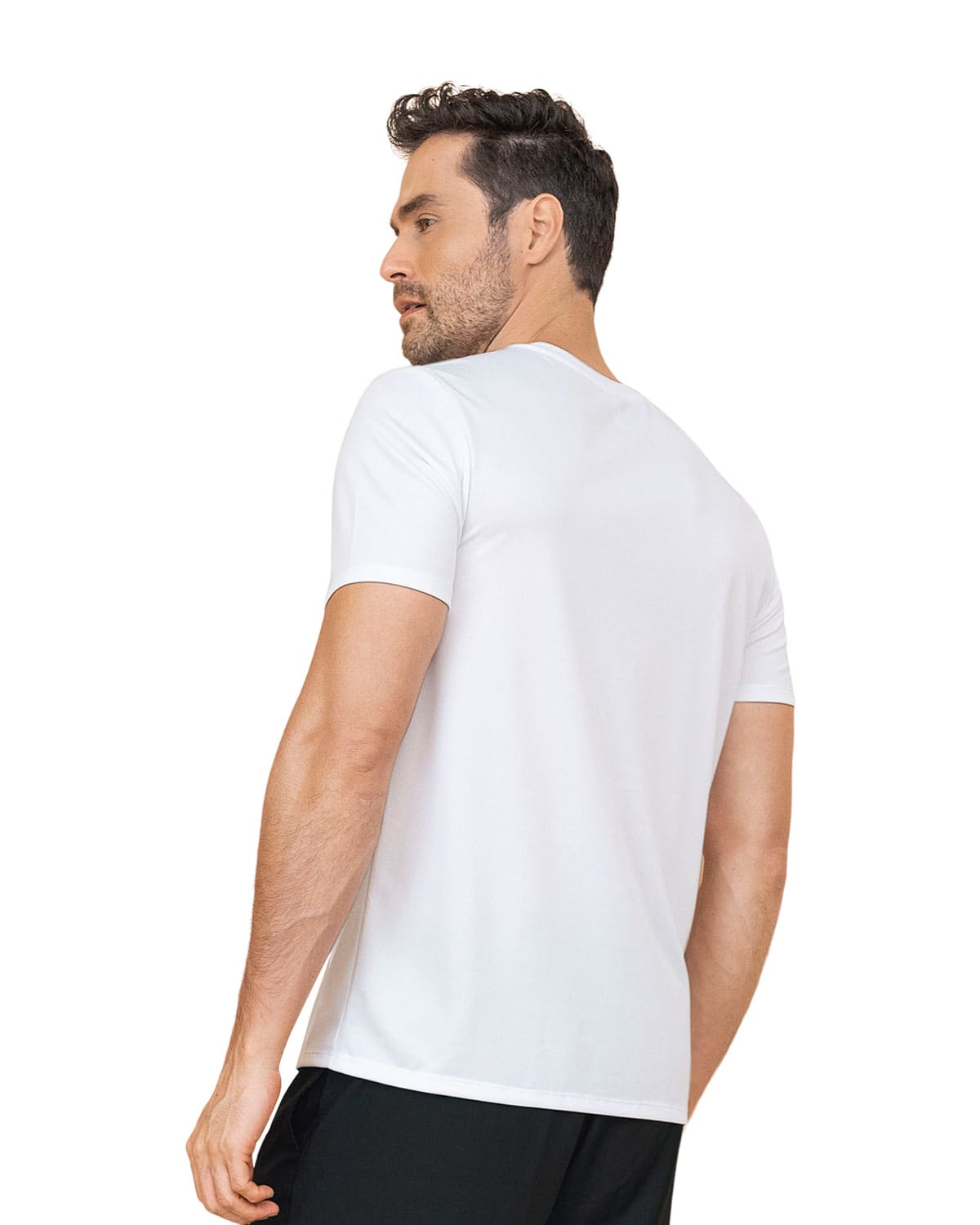 CAMISETA DEPORTIVA MASCULINA SEMIAJUSTADA DE SECADO RAPIDO 508007 BLANCO - 6