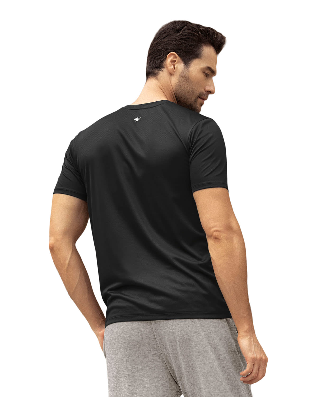 CAMISETA DEPORTIVA MASCULINA SEMIAJUSTADA DE SECADO RAPIDO 508007 NEGRO - 6