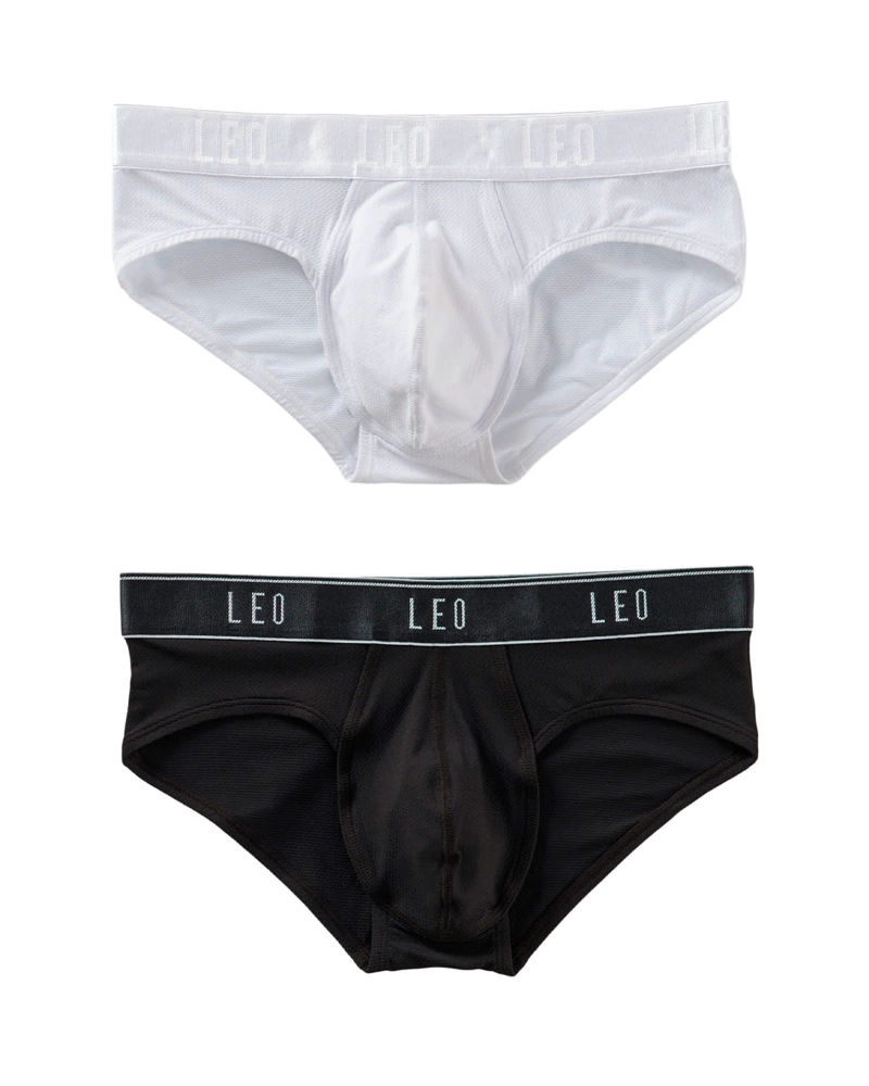 PACK X2 BÓXER HOMBRE LEONISA 33278N DE SECADO RÁPIDO 2 BLANCO NEGRO - 2
