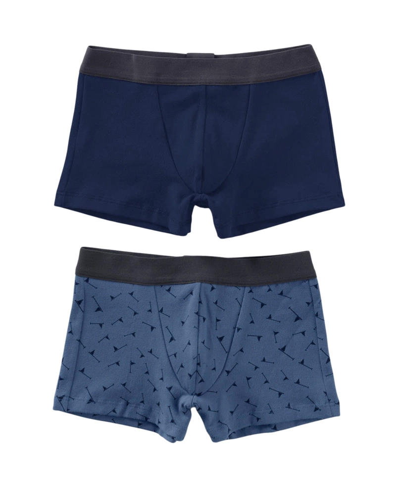 PAQUETE X 2 BÓXERS ALGODÓN NIÑO LEONISA AZUL ESTAMPADO / AZUL CLARO 33155X2 LEO - 1
