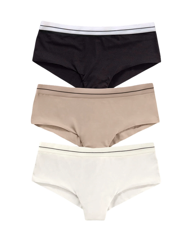 PANTALETAS PACK X 3 MUJER LEONISA 92012X3 ULTRACÓMODOS PERLA NEGRO CAFÉ CLARO - 2