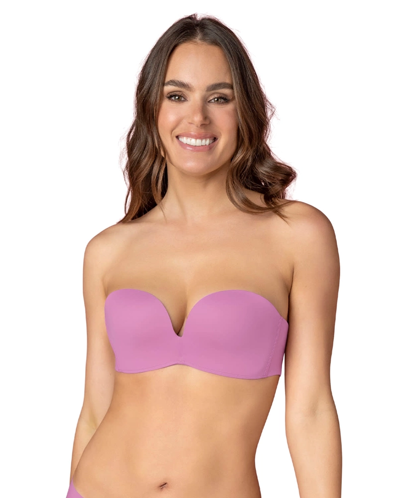 SOSTÉN MUJER LEONISA 11841 STRAPLESS ANTIGRAVEDAD DE REALCE ALTO SIN ARCO ROSADO MEDIO - 1