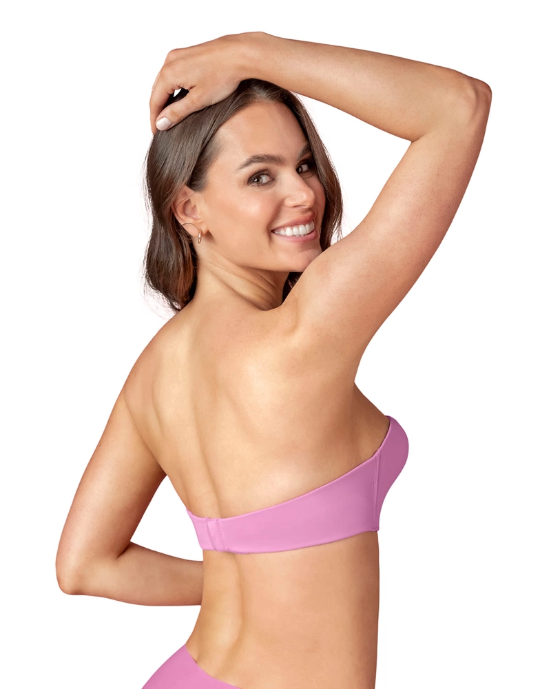SOSTÉN MUJER LEONISA 11841 STRAPLESS ANTIGRAVEDAD DE REALCE ALTO SIN ARCO ROSADO MEDIO - 4