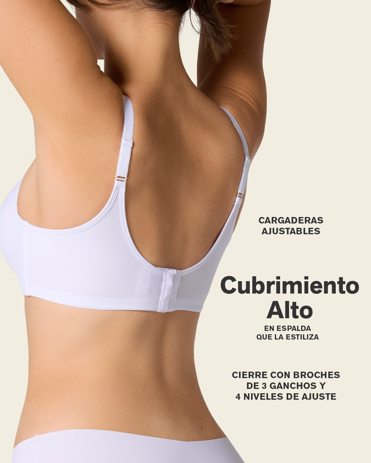 SOSTÉN MUJER LEONISA 91058 SIN ARCO DE REALCE ALTO INCORPORADO MAGICAL BRA BLANCO - 4