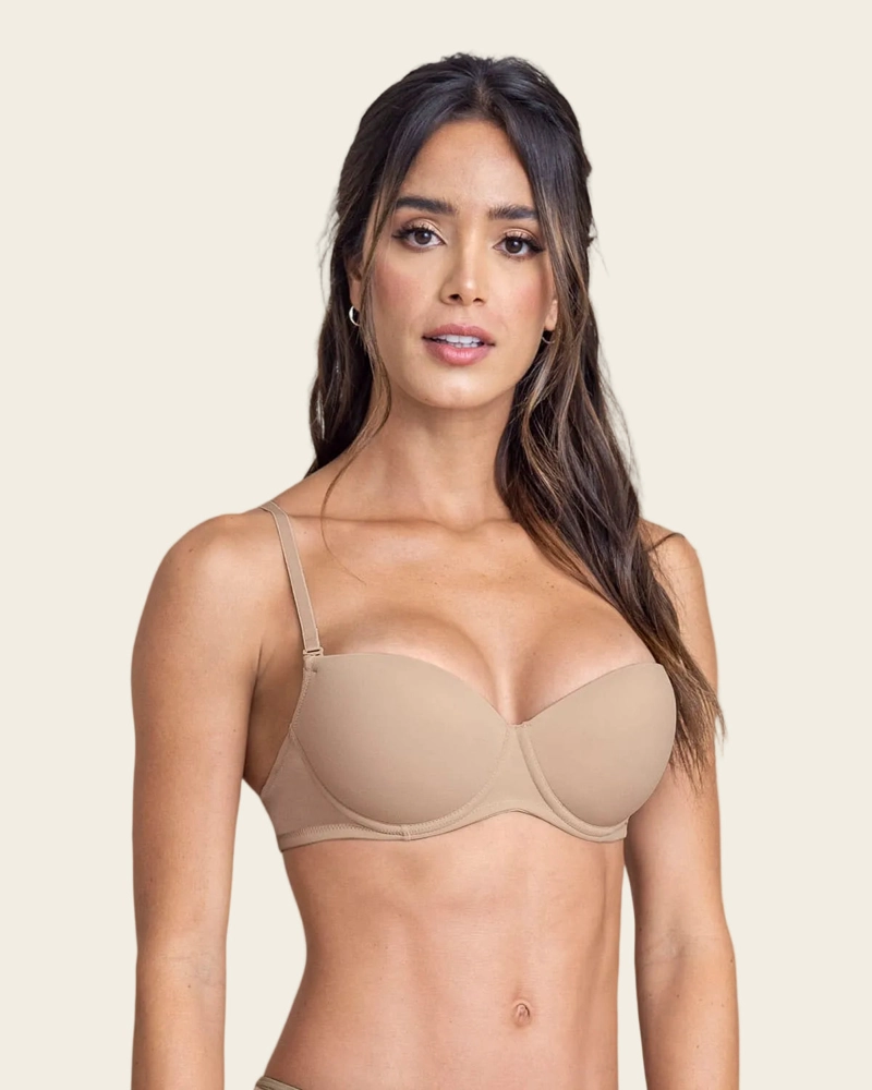 SOSTÉN MUJER LEONISA 71344 CON REALCE INCORPORADO Y ARCO CAFE CLARO - 1