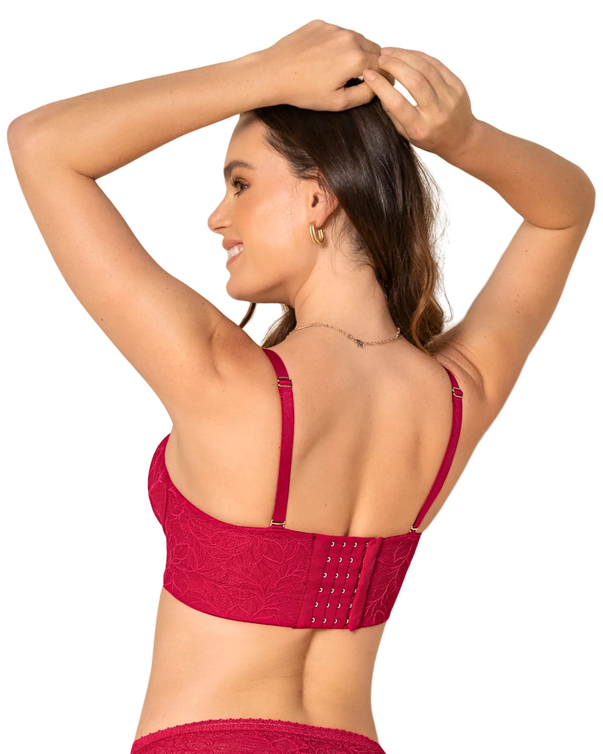 STRAPLESS BUSTIER 360° DE PERFECCION EN ENCAJE 11911N ROJO - 8