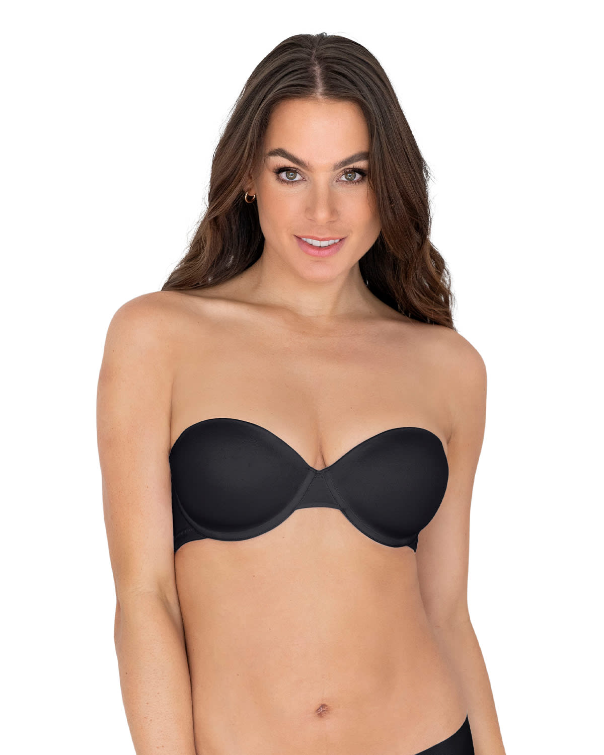 SOSTÉN MUJER LEONISA 91075 STRAPLESS SIN REALCE CON MÁS DE 7 FORMAS DE USO NEGRO - 1