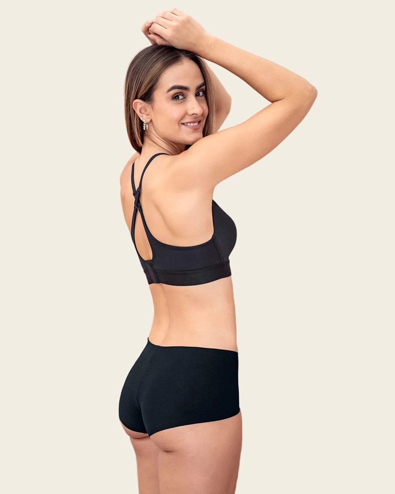 SOSTÉN MUJER LEONISA 71346 TIPO TOP ULTRALIVIANO CON COPAS INTERNAS FIJAS NEGRO - 3