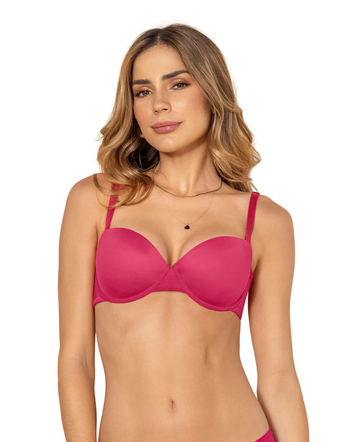 SOSTÉN MUJER LEONISA 91075 STRAPLESS SIN REALCE CON MÁS DE 7 FORMAS DE USO FUCSIA - 1