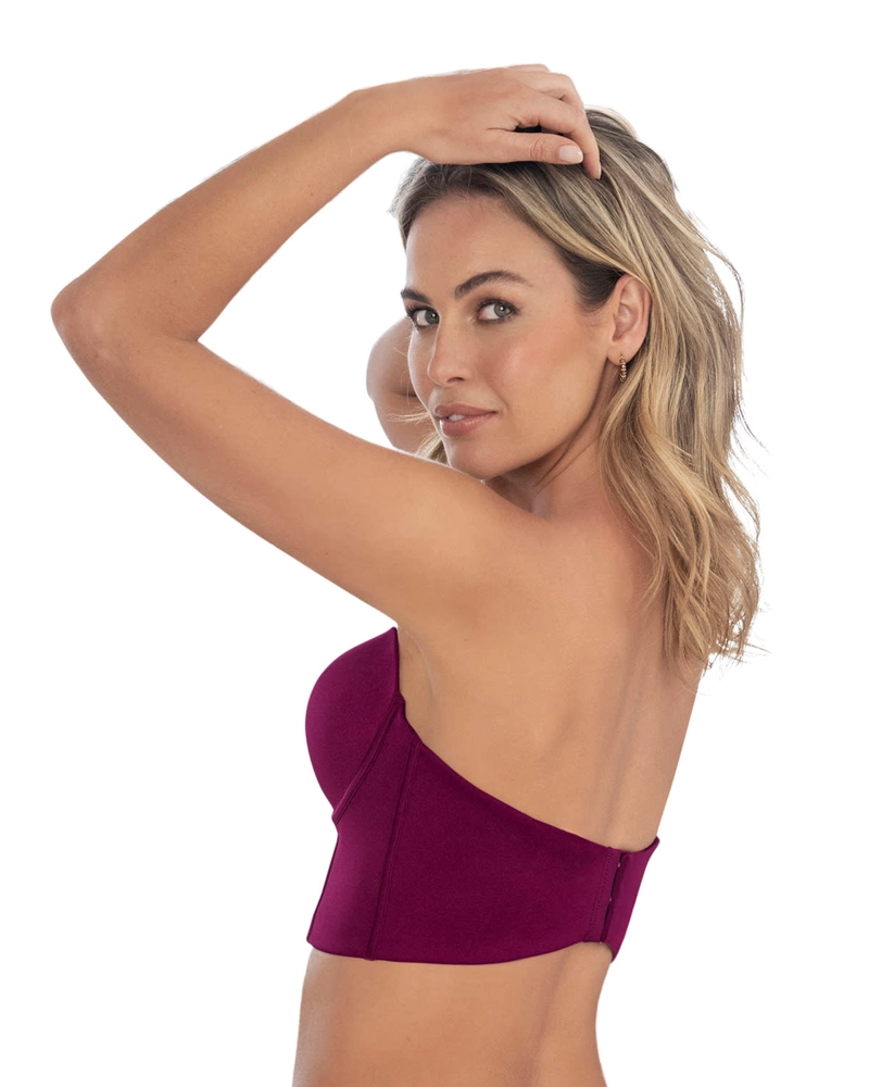 SOSTÉN MUJER LEONISA 91060 TIPO BUSTIER IDEAL COMO STRAPLESS VINO TINTO - 2