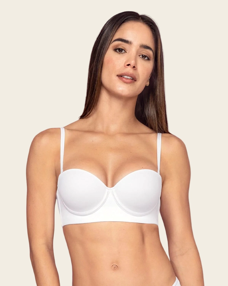 SOSTÉN MUJER LEONISA 71318 STRAPLESS DE REALCE SUAVE BLANCO - 1