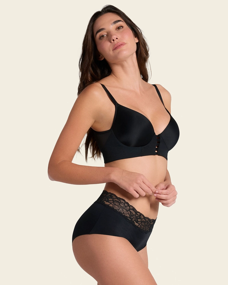 SOSTÉN MUJER LEONISA 91010 TRIANGULAR DE REALCE ALTO Y BUEN CUBRIMIENTO MEMORY BUSTIER NEGRO - 3