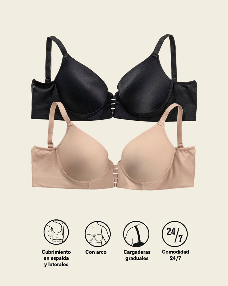 SOSTÉN MUJER LEONISA 91010 TRIANGULAR DE REALCE ALTO Y BUEN CUBRIMIENTO MEMORY BUSTIER NEGRO - 4
