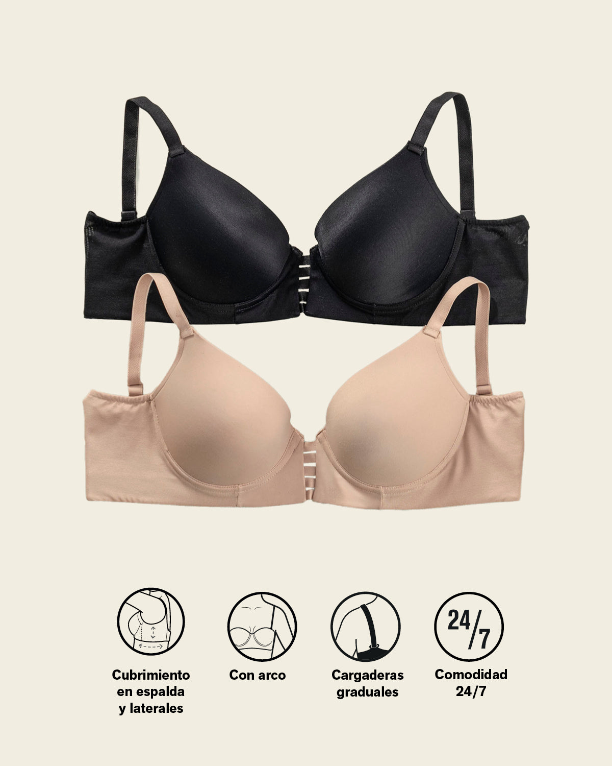 SOSTÉN MUJER LEONISA 91010 TRIANGULAR DE REALCE ALTO Y BUEN CUBRIMIENTO MEMORY BUSTIER NEGRO - 4